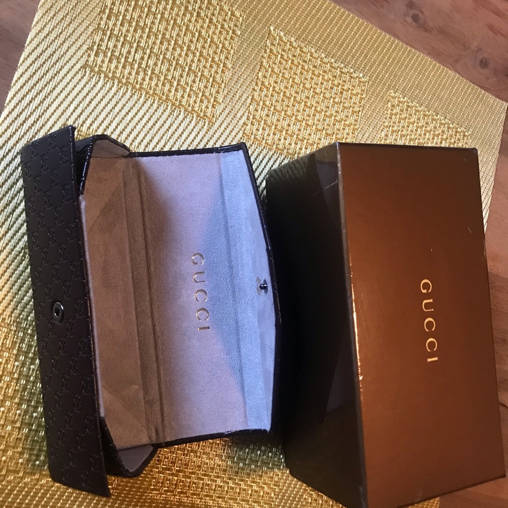 Gucci eyeglass case and Box.